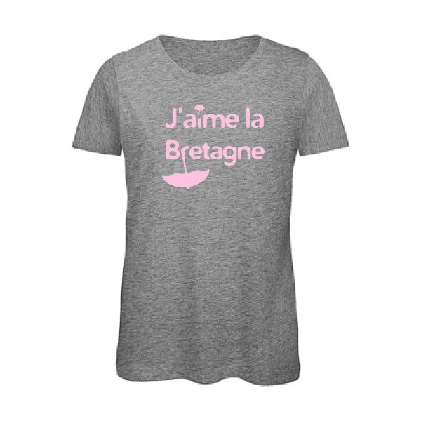 T shirt humour bio femme   femme bio|J'aime la Bretagne Rose 