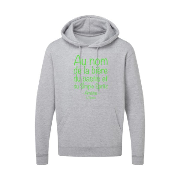 prière de l'apéro Vert fluo |Sweat capuche imprimé homme