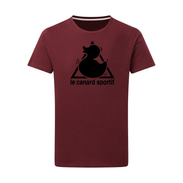 Canard Sportif noir -Flex noir sur T-shirt SG  Burgundy  2XL