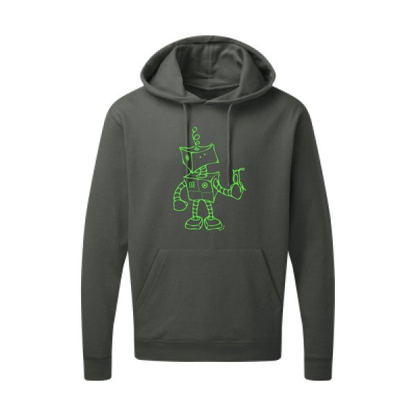 Robot & Bird Vert fluo SG - Hooded Sweatshirt Sweat capuche