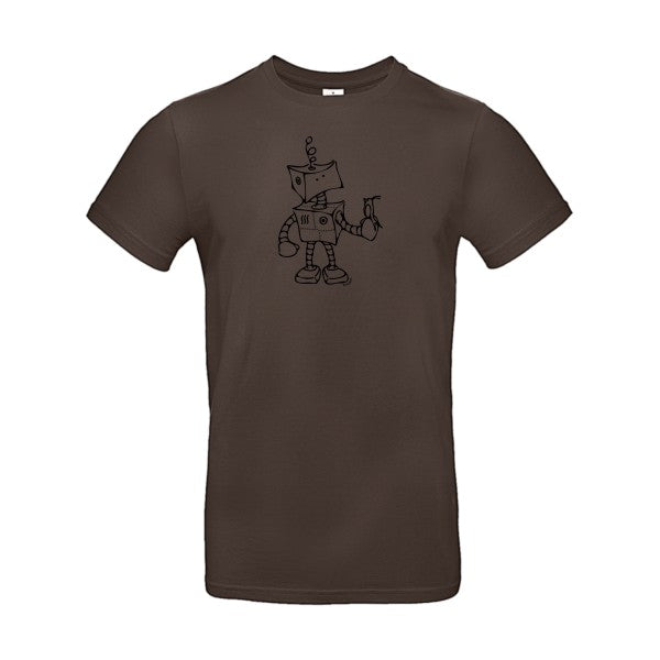 Robot & Bird flex noir B&C - E190 T-shirt|Brown||2XL