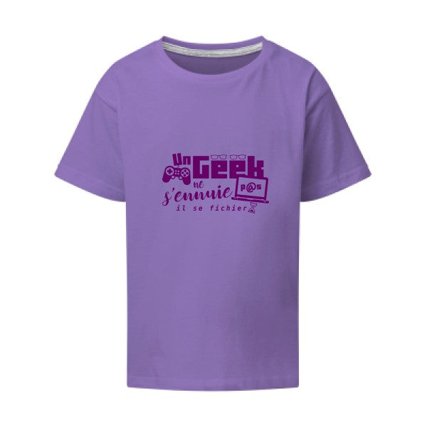 Un geek ne s'ennuie pas Flex Violet SG - Kids T-shirt enfant Aster Purple Taille 152 (11-12/2XL)