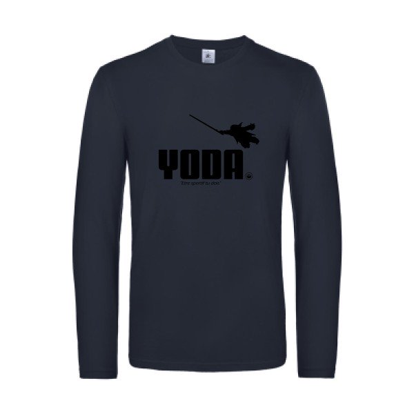 yoda - t shirt- manches- longues- original- humour- Navy impression Face
