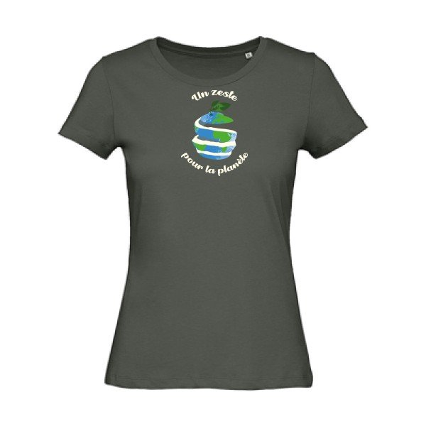 Un-p-tit-zeste...- - t-shirt original femme Millennial Khaki