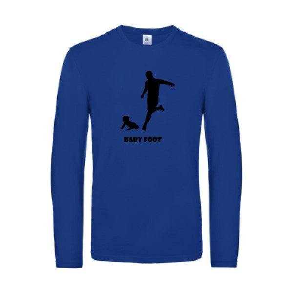 baby foot - t shirt- manches- longues- original- humour- Royal Blue impression Face