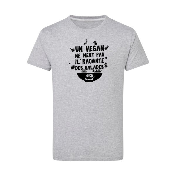 Un vegan ne ment pas noir -Flex noir sur T-shirt SG  Light Oxford  5XL