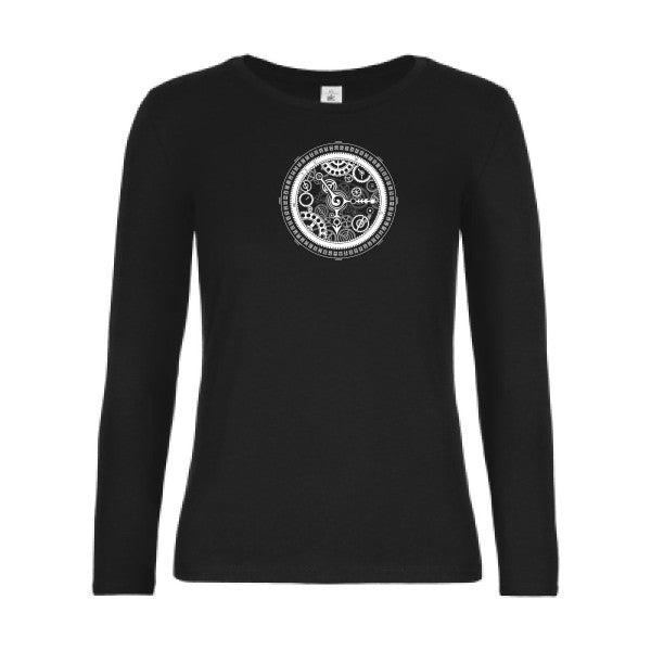 t-shirt lsl femme Mechanism-B&C-E190-LSL-women--T-shirt-femme-manches-longues Black flex 