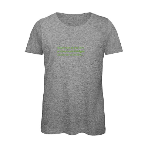 T shirt humour bio femme   femme bio|QI Vert pomme 