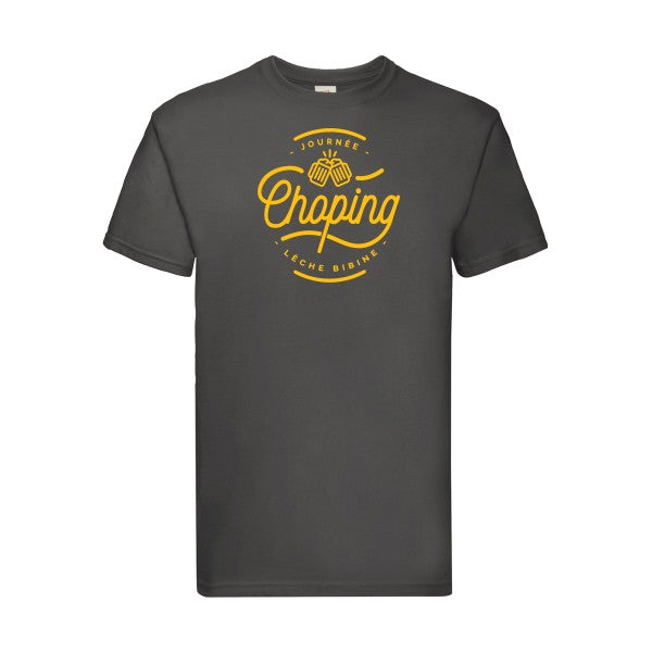 T-shirt|Journée Choping |flex jaune Or| Fruit of the loom 205 g 