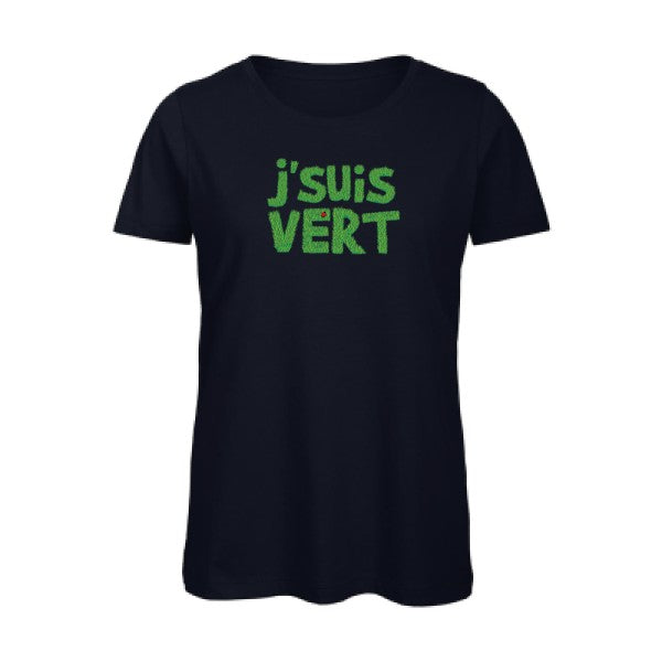 J-suis-vert- - t-shirt original femme Navy