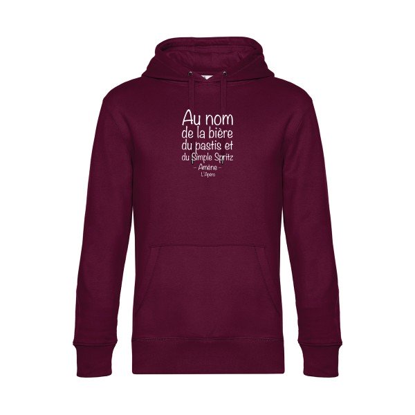 priere-de-l-apero sweat shirt original Burgundy flex Blanc impression Face