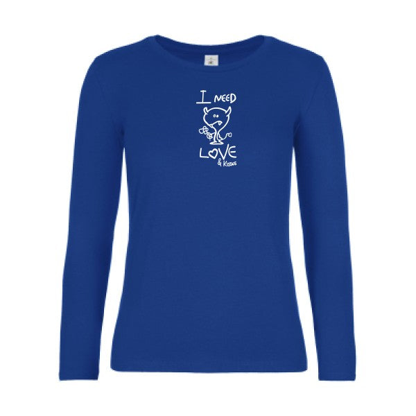 t-shirt lsl femme LOVER Royal Blue flex blanc