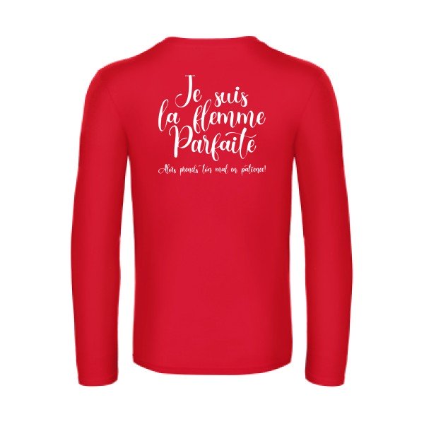 la flemme parfaite - t shirt- manches- longues- original- humour- Red impression Dos