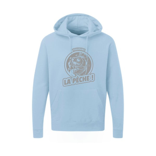 Toujours la pêche ! |Sweat  capuche humoristique Gris 