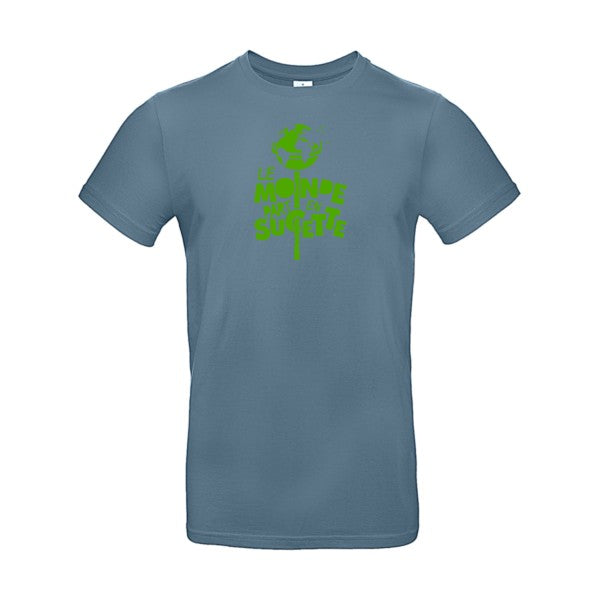 Le Monde part en Sucette Flex Vert pomme |E190 T-shirt|Stone Blue||2XL