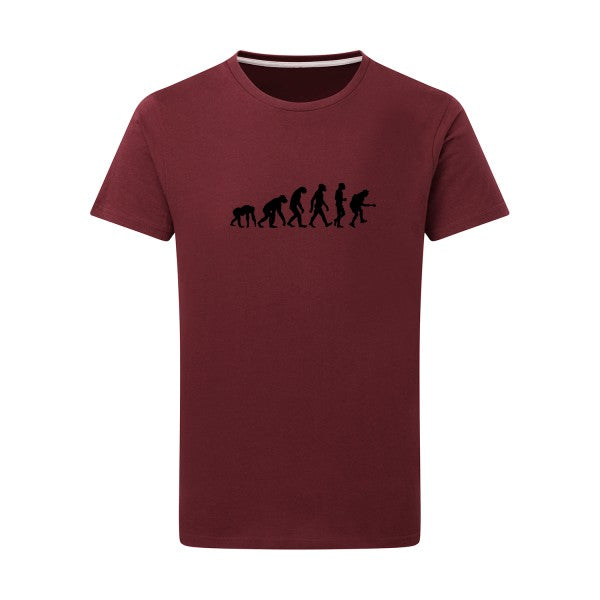 Rock Evolution noir -Flex noir sur T-shirt SG  Burgundy  2XL