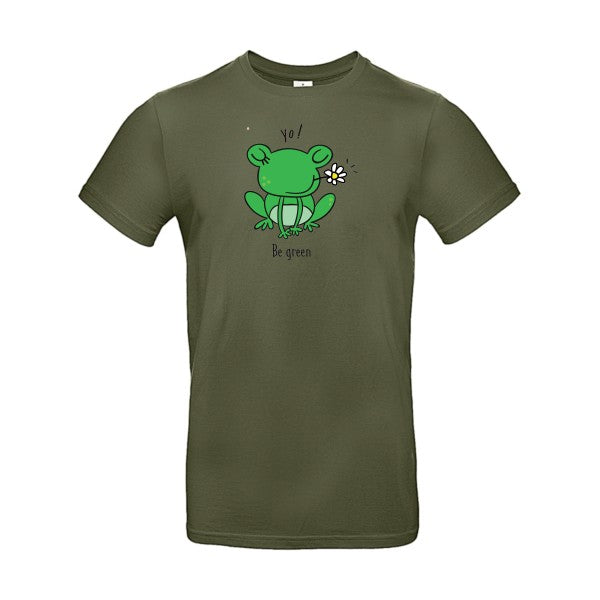 T-shirt humour original Be Green T Shirt couleur Urban Khaki