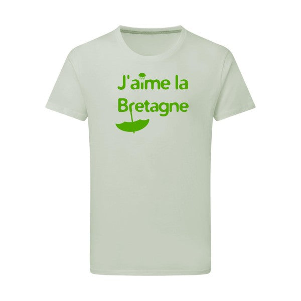 J'aime la Bretagne - Flex Vert pomme Tshirt original Pastel Macchiato  2XL