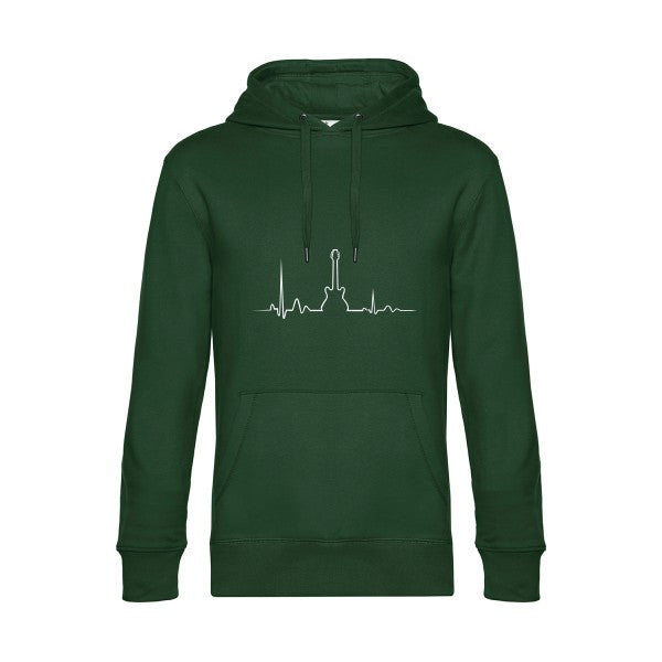 I-live-rock-n-roll- Sweat à capuche original Bottle Green - RueDuTeeshirt