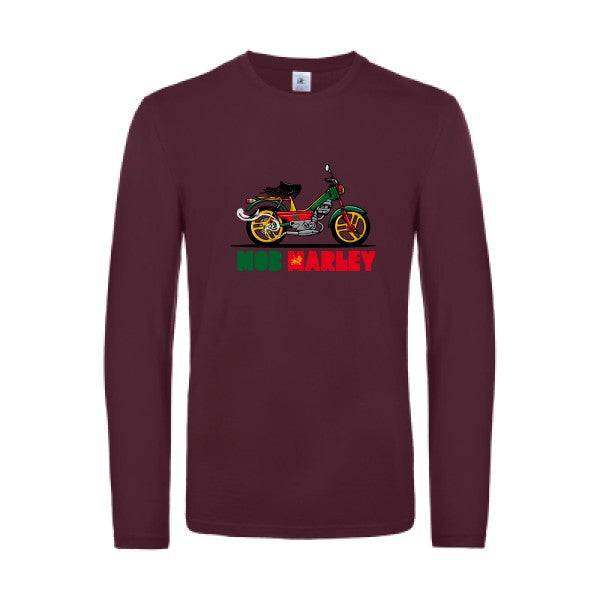 mob-marley-t-shirt-manches-longues-original-humour -Burgundy