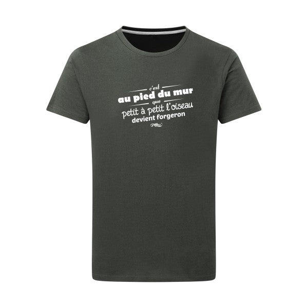 Proverbe à la con Blanc -Flex Blanc sur T-shirt SG  Charcoal  5XL