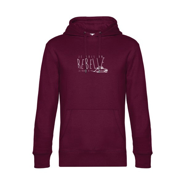je-suis-un-rebelle sweat shirt original Burgundy flex Blanc impression Face