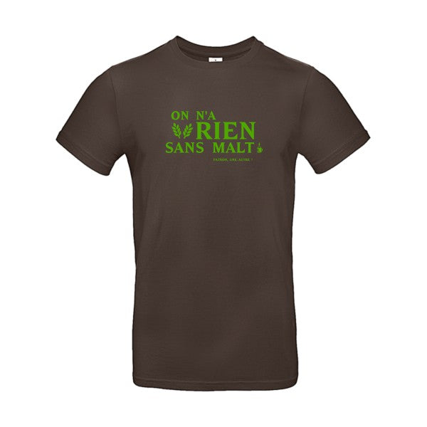 On n'a rien sans malt Flex Vert pomme |E190 T-shirt|Brown||2XL