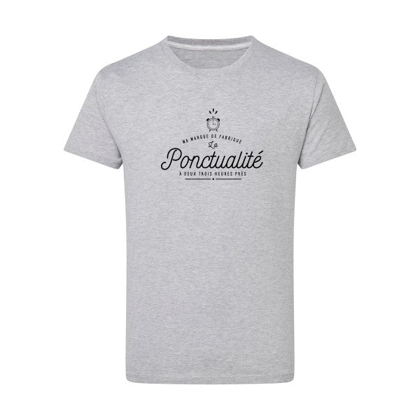 La Ponctualité noir -Flex noir sur T-shirt SG  Light Oxford  5XL