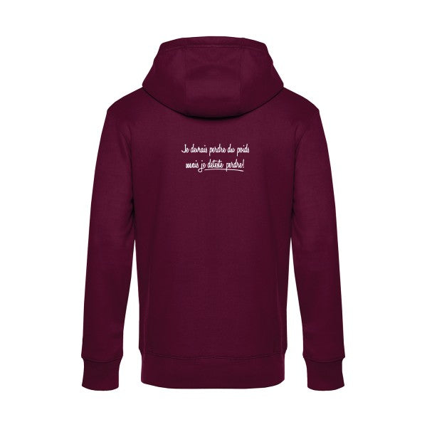 Ne-pour-gagner sweat shirt original Burgundy flex Blanc impression Dos