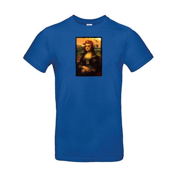 T-shirt humour original La Joconde T Shirt couleur Royal Blue