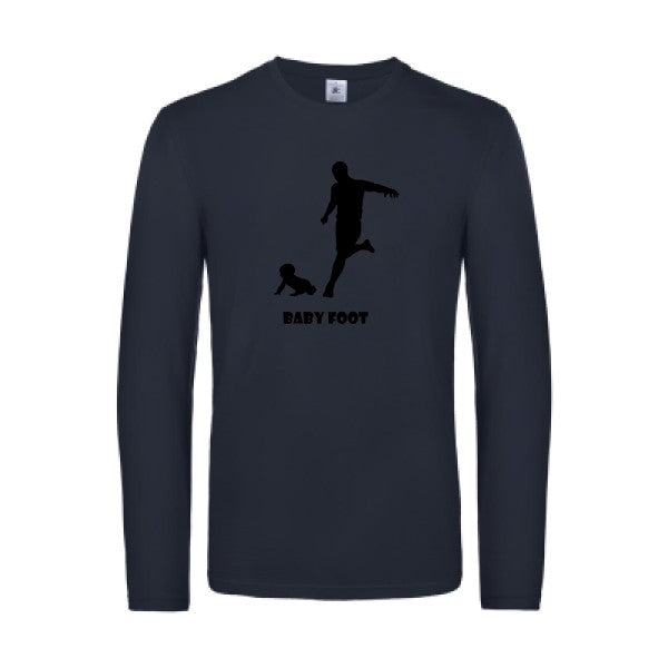 baby foot - t shirt- manches- longues- original- humour- Navy impression Face