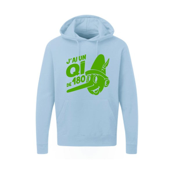 Quotient intellectuel |Sweat  capuche humoristique Vert pomme 