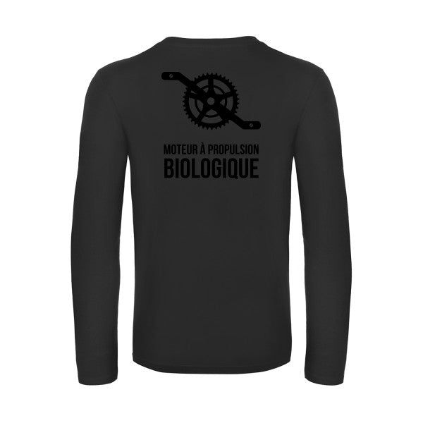 cyclisme & ecologie - t shirt- manches- longues- original- humour- Black impression Dos