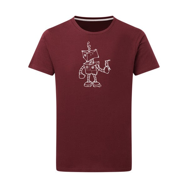 Robot & Bird - Flex Blanc Tshirt original Burgundy  2XL