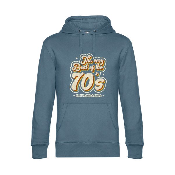 70s- Sweat à capuche original nordic blue - RueDuTeeshirt