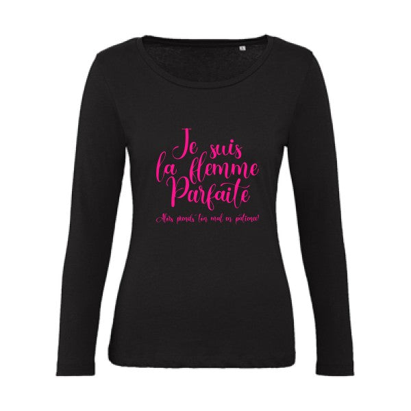 La flemme parfaite Rose Fluo |   T shirt manches longues femme|100% bio