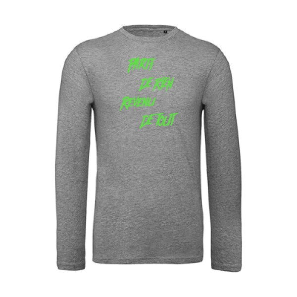 Parti de rien Vert fluo |T shirt bio homme rigolo manches longues