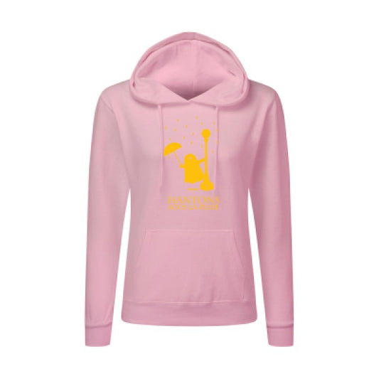 Hantons sous la pluie jaune Or |Sweat original à capuche Femme