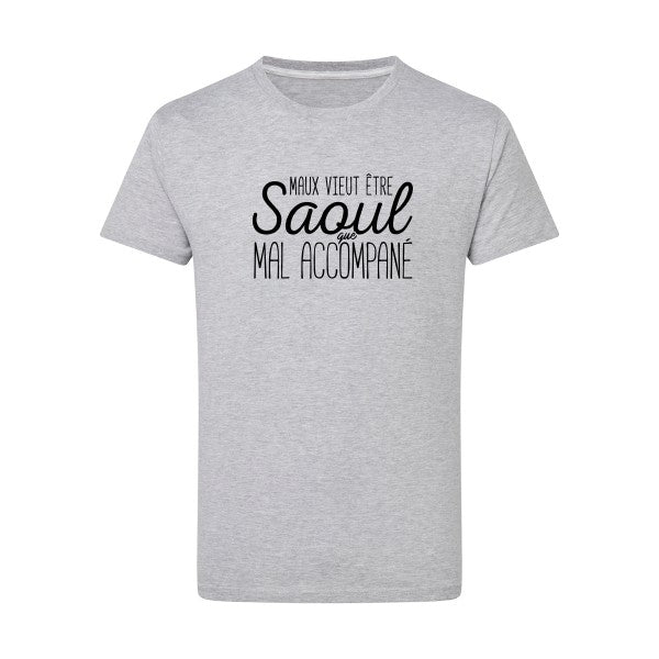 Maux vieut être Saoul noir -Flex noir sur T-shirt SG  Light Oxford  5XL