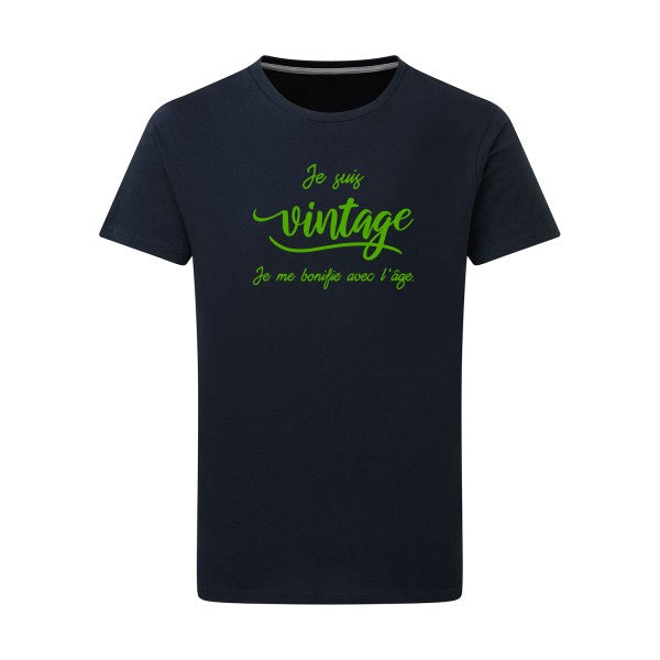 Je suis vintage  - Flex Vert pomme Tshirt original Navy  5XL