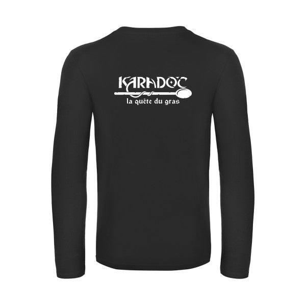 karadoc - t shirt- manches- longues- original- humour- Black impression Dos