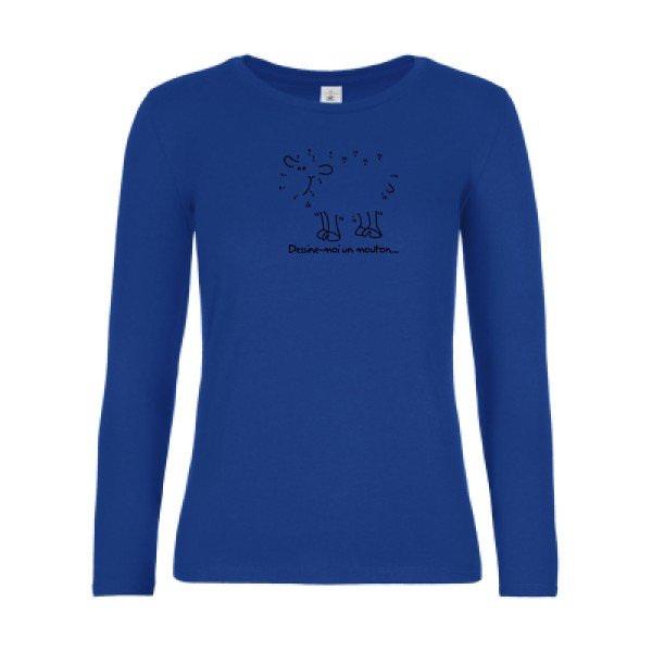 t-shirt lsl femme Dessine-moi-un-mouton Royal Blue flex Noir