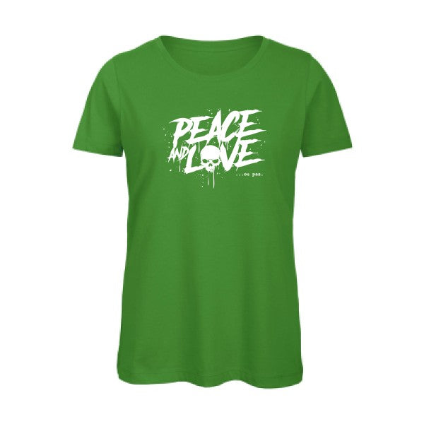 T shirt humour bio femme   femme bio|Peace or no peace Blanc 