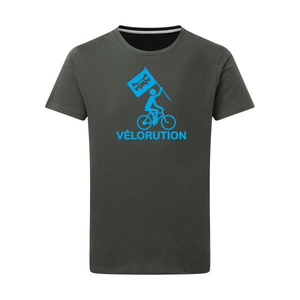 Vélorution - Flex bleu clair Tshirt original Charcoal  5XL