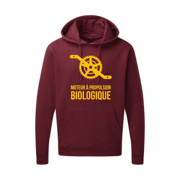 Cyclisme & écologie jaune Or |Sweat capuche imprimé homme