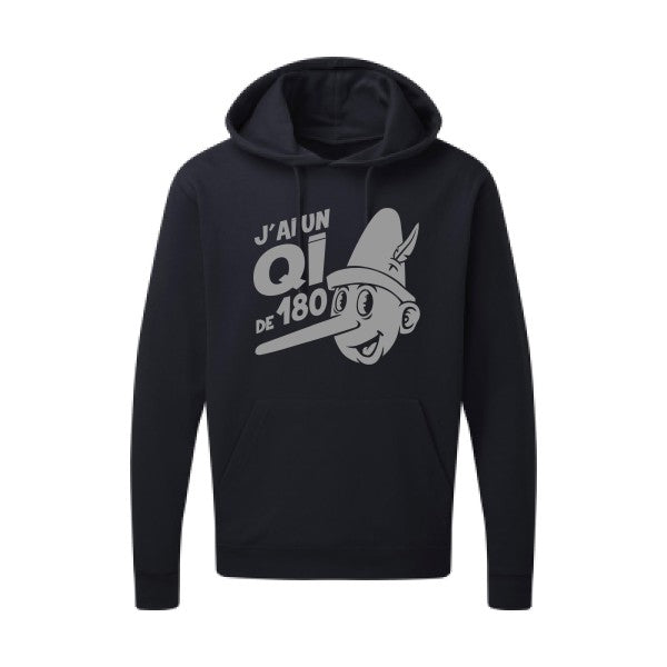 Quotient intellectuel |Sweat  capuche humoristique Gris 