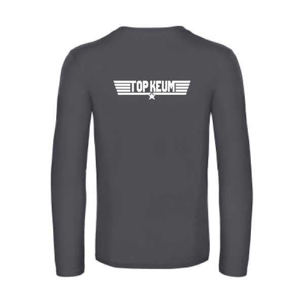 top keum - t shirt- manches- longues- original- humour- Dark Grey impression Dos