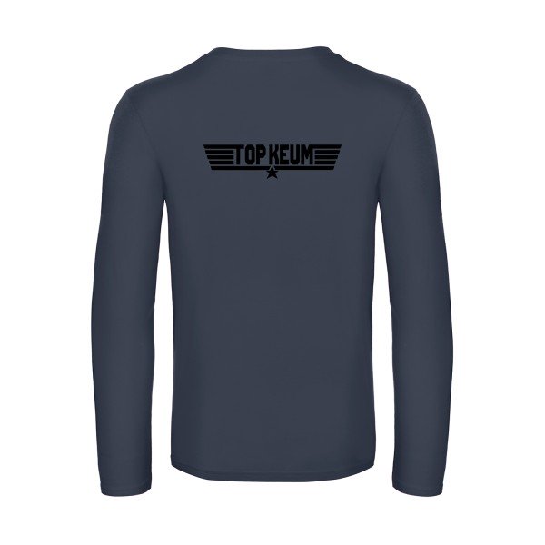 top keum - t shirt- manches- longues- original- humour- Navy impression Dos
