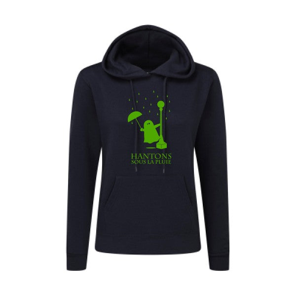 Hantons sous la pluie Vert pomme |Sweat original à capuche Femme