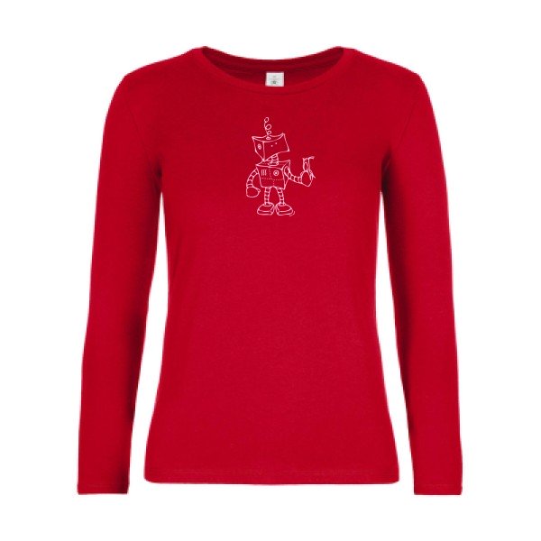 t-shirt lsl femme Robot-&-Bird Red flex Rose